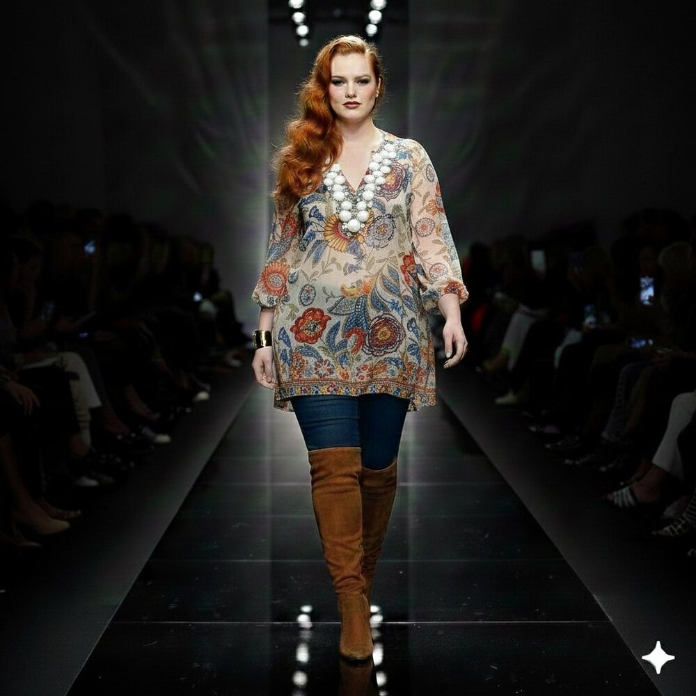 Floral Sheer Tunic Top